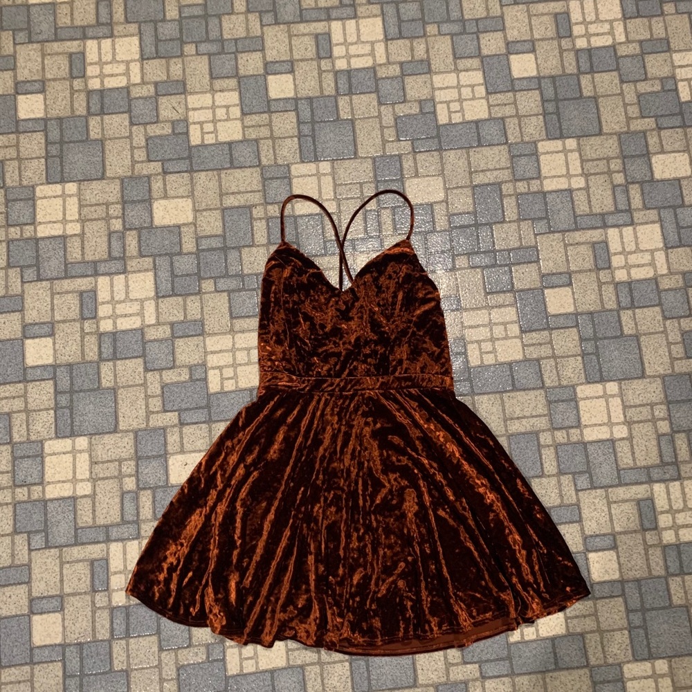 crushed velvet strappy urban outfitters dress